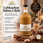 Lebkuchen Sahne Likör – Geschenkidee zu Weihnachten | Main-Feines Steckbrief Lebkuchen Sahne Likör in der 500-ml-Flasche als hochwertige Geschenkidee zu Weihnachten für erwachsene Genießer.