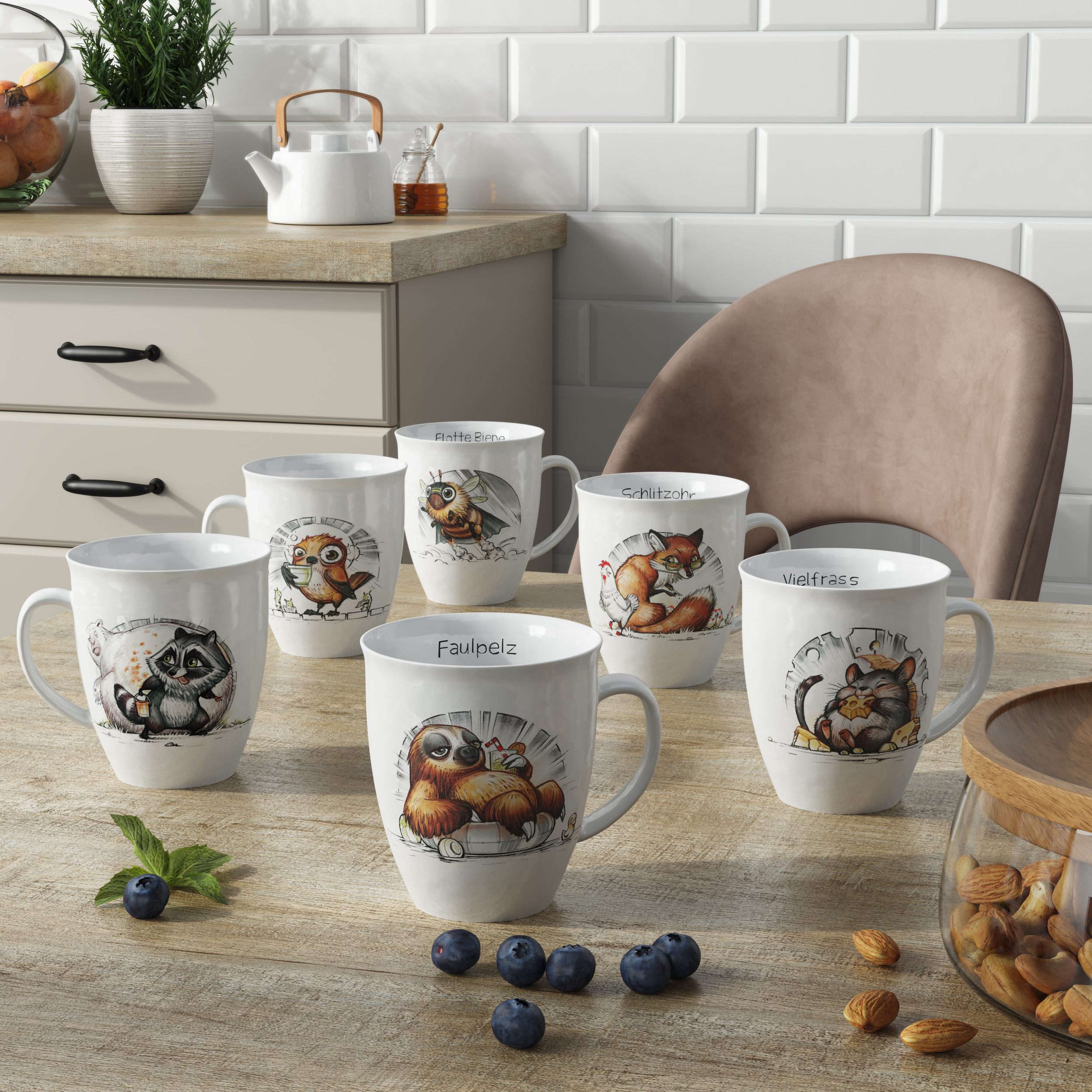 L.E.R.D.93 Tasse für Kaffee Tee mit Motiv Maus Vielfraß Made in Germany Porzellan Becher | WEIBO Manufakturen