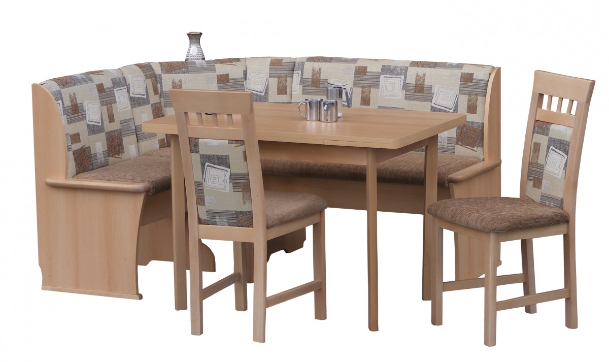 Eckbankgruppe Eckbank Esszimmer Essgruppe Stühle Tisch Auszug Buche teilmassiv