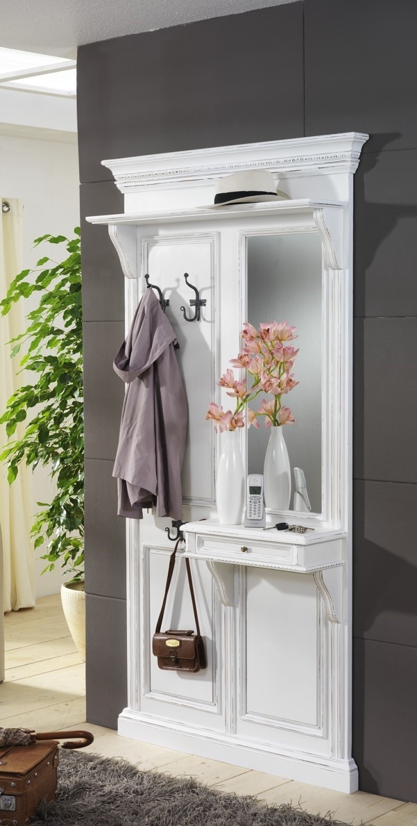 Garderobe 105 x 205 x 25 cm Fichte Weiß