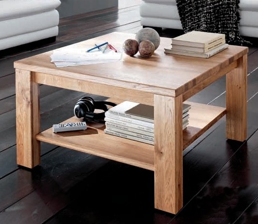 Couchtisch 80 x 46 x 80 cm Wildeiche Natur