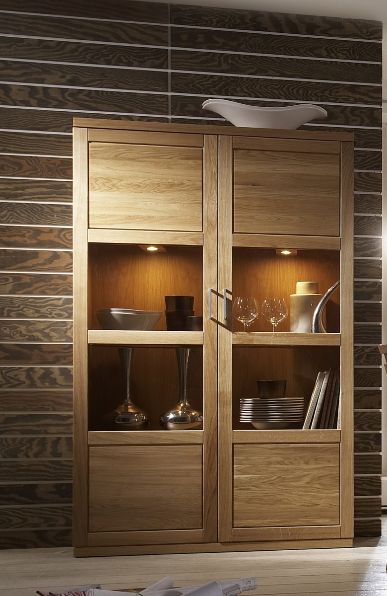 Vitrine 120 x 195 x 41 cm Wildeiche Natur