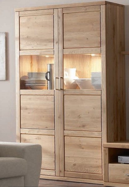 Vitrine 120 x 195 x 41 cm Wildeiche Natur
