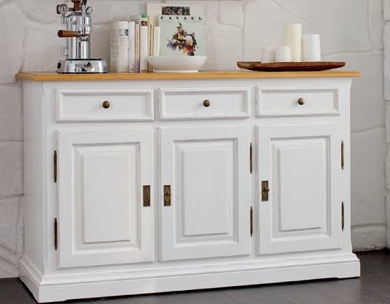 Sideboard 90 x 143 x 52 cm Fichte Weiß
