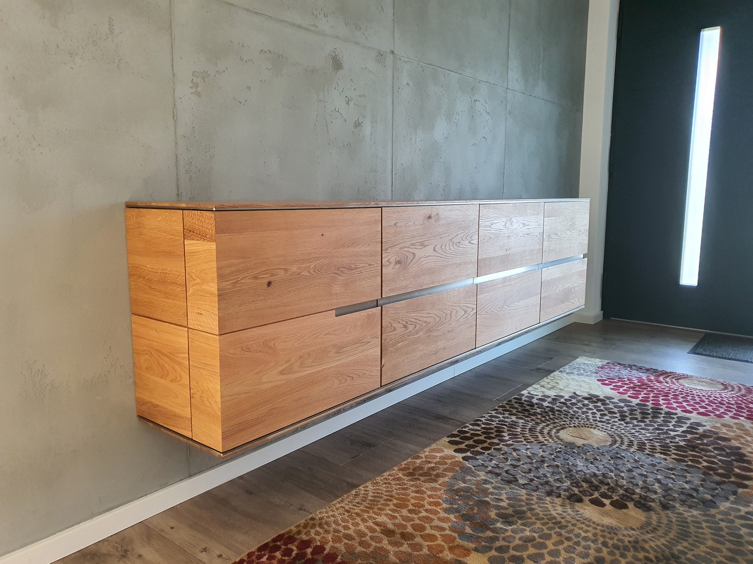 Hängeschrank 241,2 x 59,8 x 38 cm Asteiche Natur