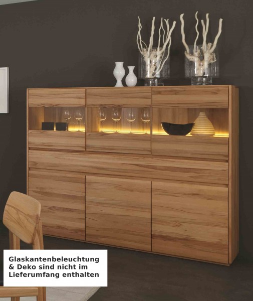 Highboard 178 x 151,2 x 42 cm Kernbuche Natur