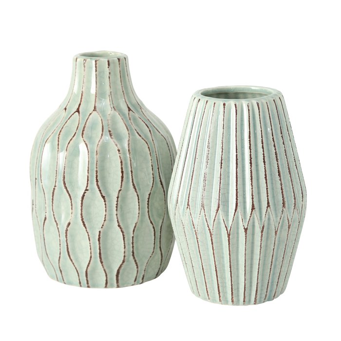 Vase Greenie Set 2-teilig Keramik Grün