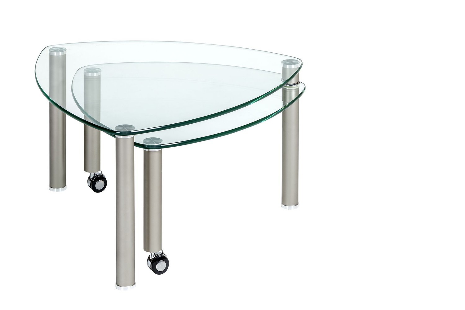 Beistelltisch Glas und Metall 80x80 cm