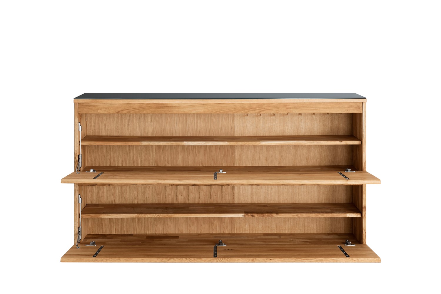 Siena Hängeschuhschrank 160x84 massive Eiche mit 2 Klappen und 2 Einlegeböden