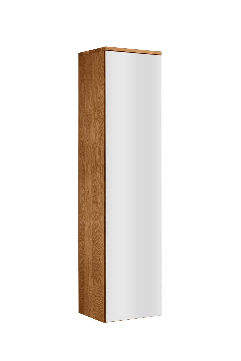 Siena Mehrzweckschrank 40x165 massive Eiche mit Spiegeltür und 5 Einlegeböden