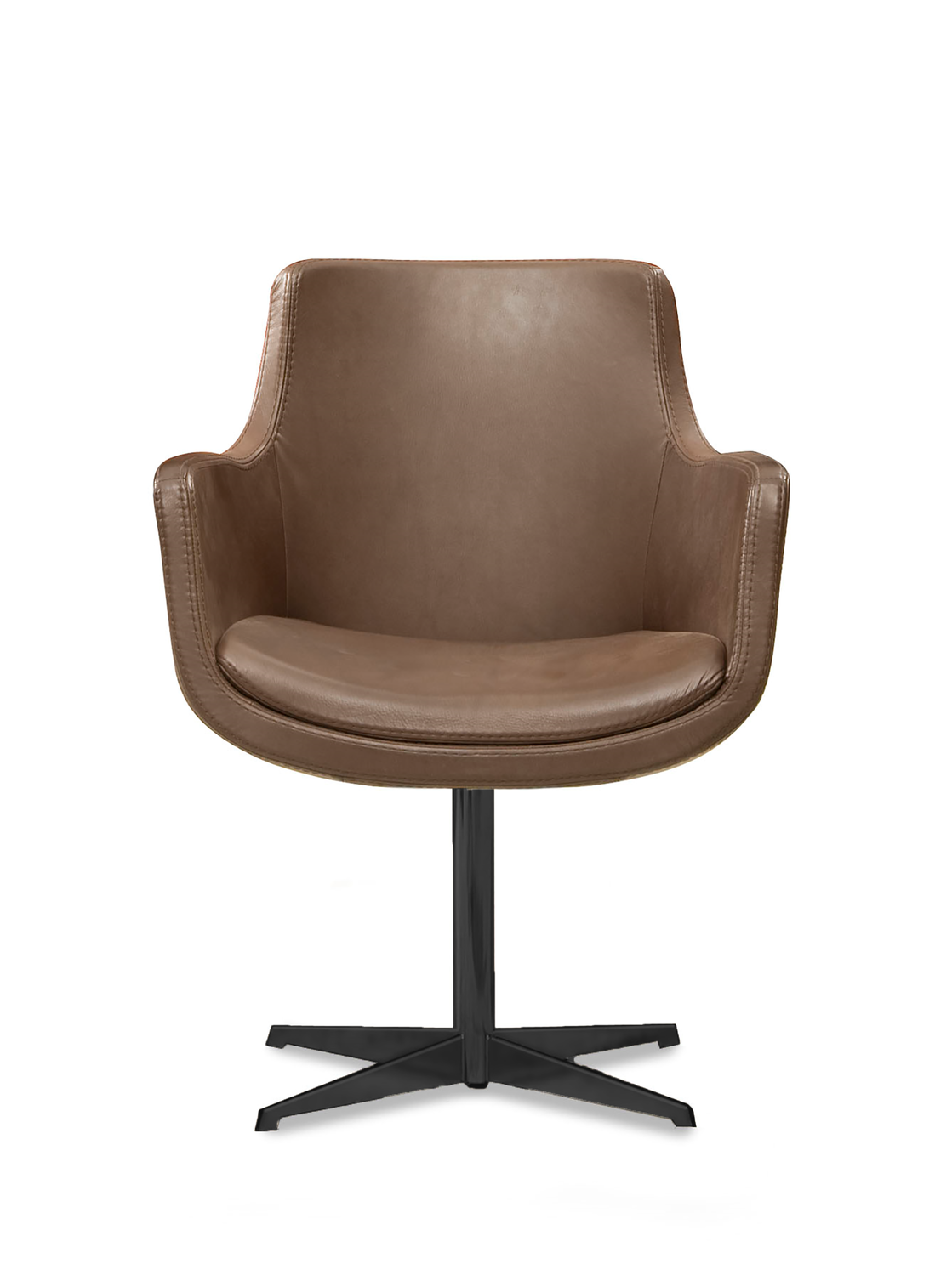 Armlehnstuhl Annabel Drehstuhl Leder Cognac