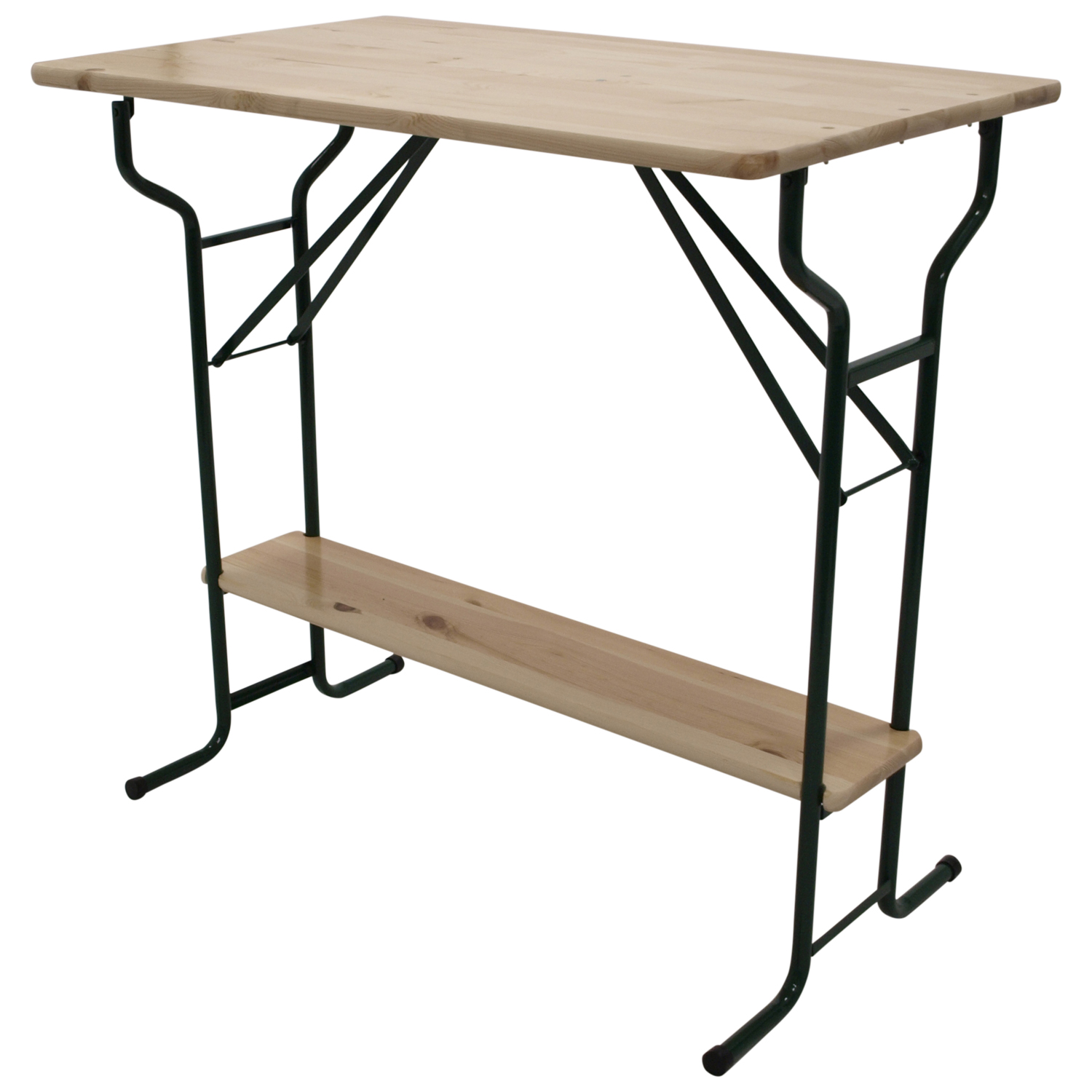 Stehtisch klappbar 113x70 cm aus Metall und Massivholz lackiert
