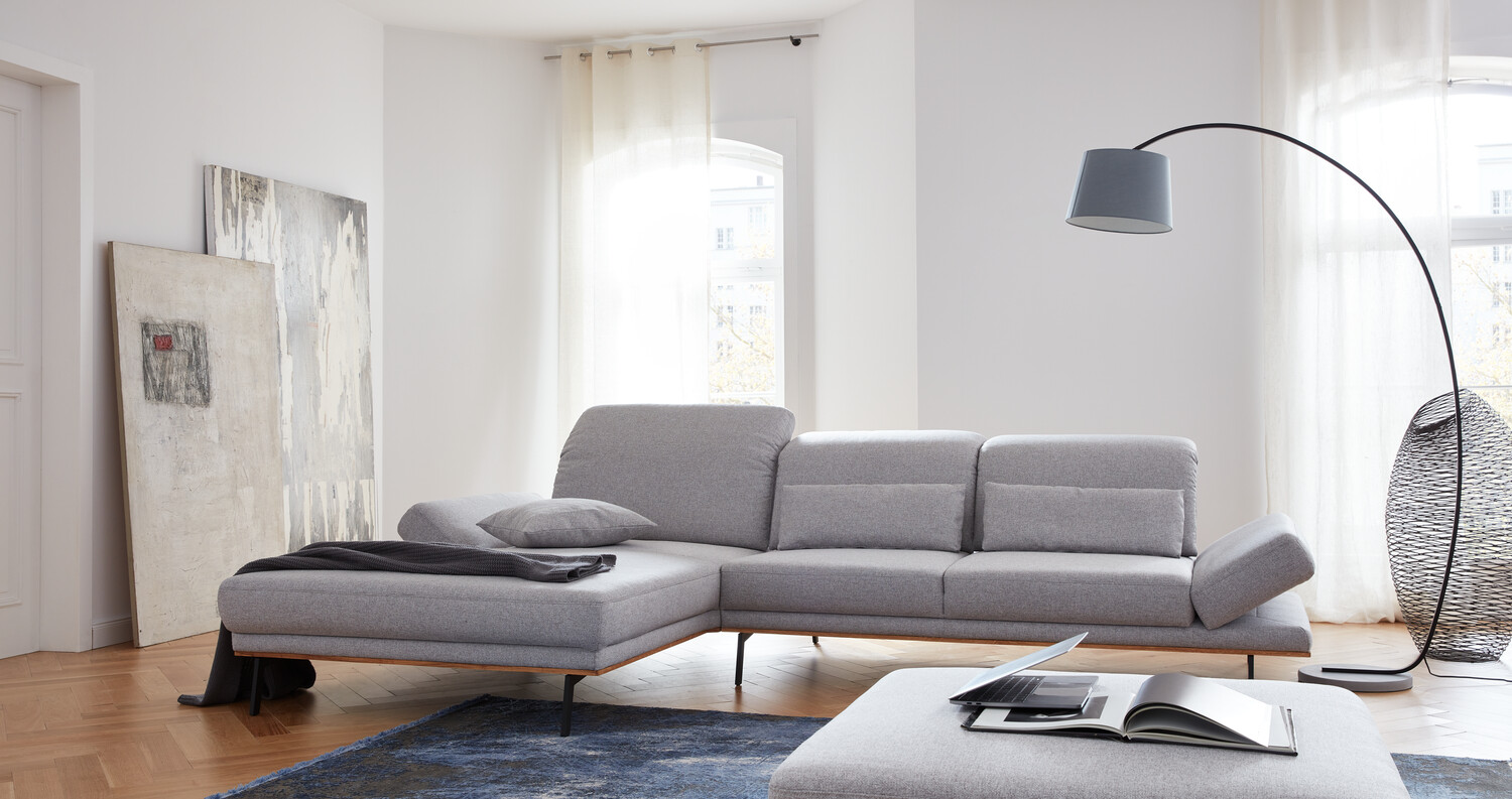 Sitzgruppe Sofa TL2878 320x194 Mono Light Grey Fuß Metall Schwarz mit Funktion