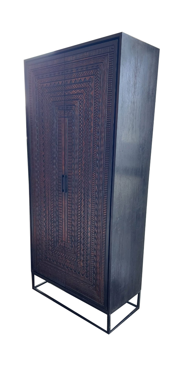 Schrank Allzweckschrank Kol 100x220x50 Teak