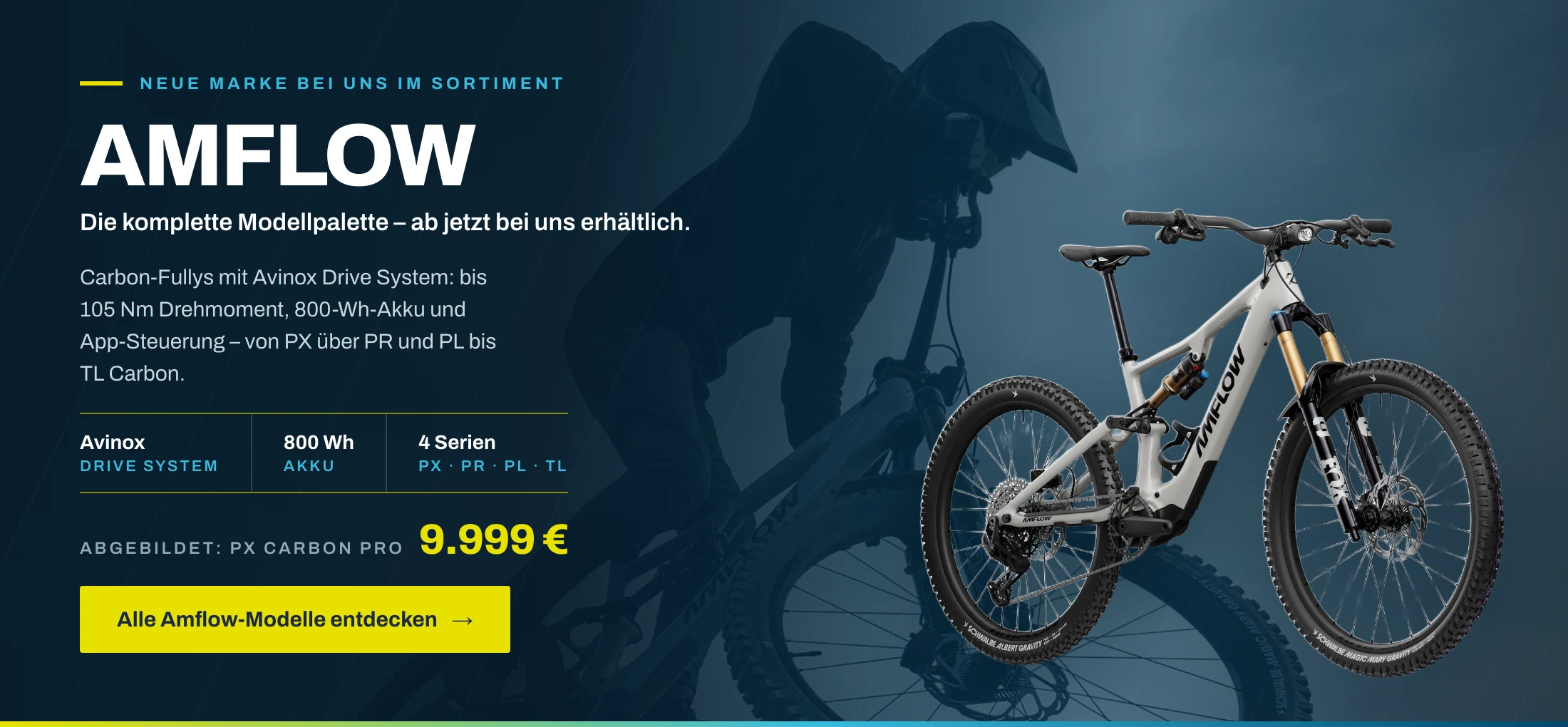 Amflow E-Mountainbikes mit Avinox Drive System – neue Marke bei BIKEBOX