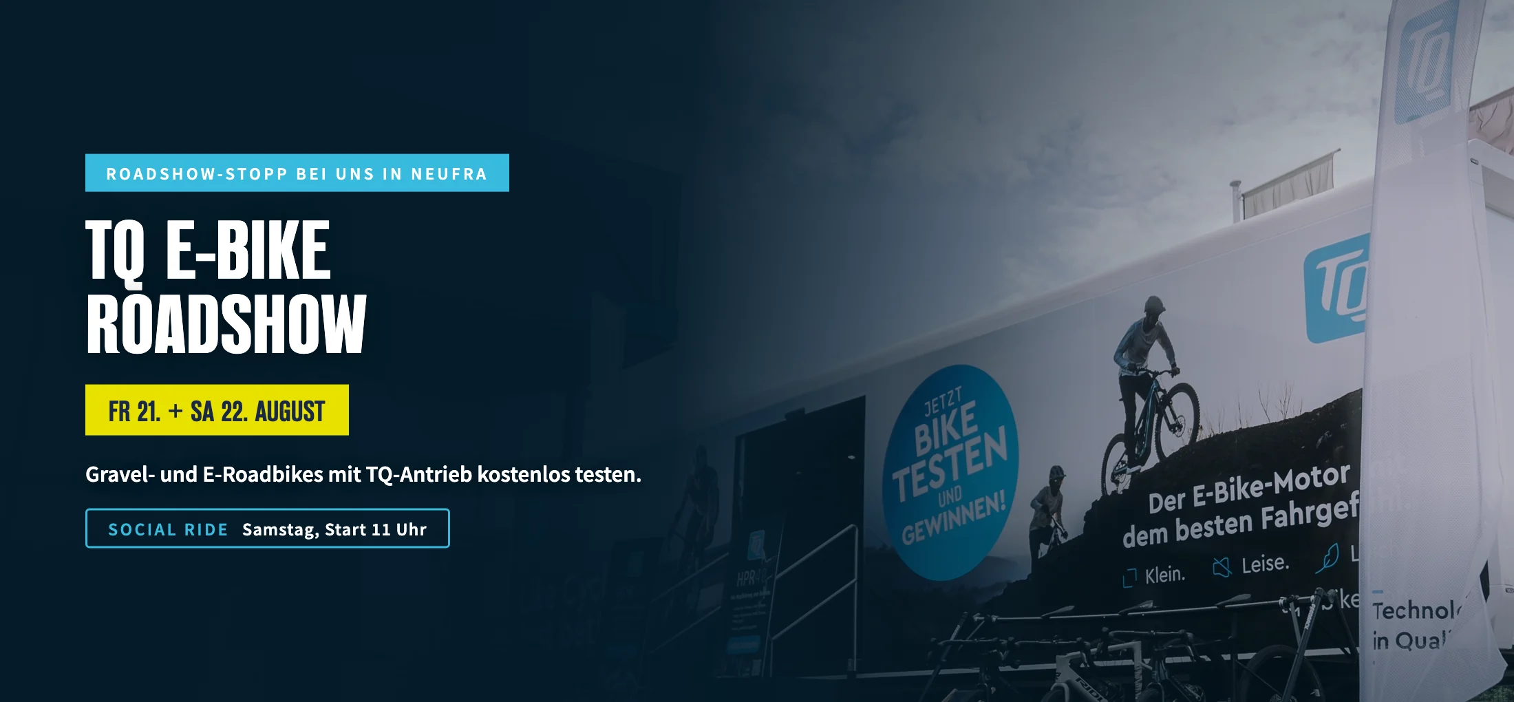 TQ E-Bike Roadshow bei BIKEBOX in Neufra am 21. und 22. August – Gravel- und E-Roadbikes kostenlos testen