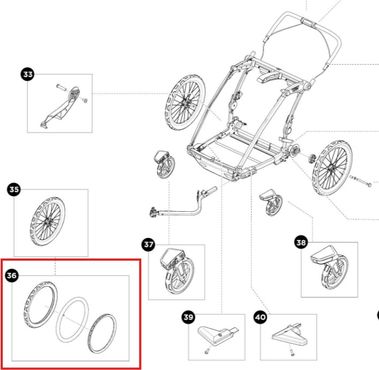 Thule Reifen & Schlauch 20 Zoll für Chariot 2 Kinderanhänger