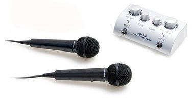 Amplificatore mixer karaoke + 2x microfono TV-1