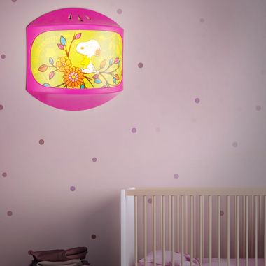 Wandlamp, Snoopy, roze, L 23 cm