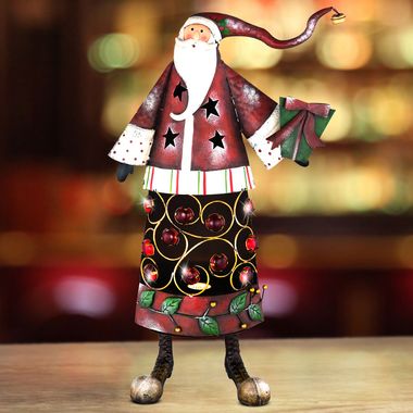 Father Christmas, decorative figure, stones, colourful, h 47 cm