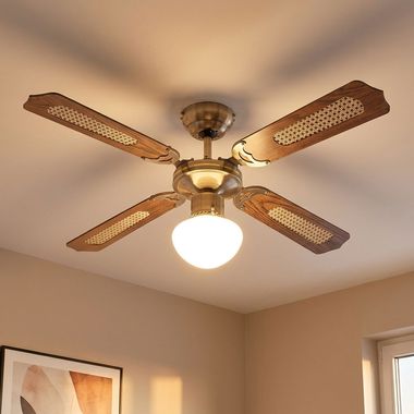 Ventilateur de plafond, lampe, interrupteur à tirette, 3 niveaux, D 106,6 cm