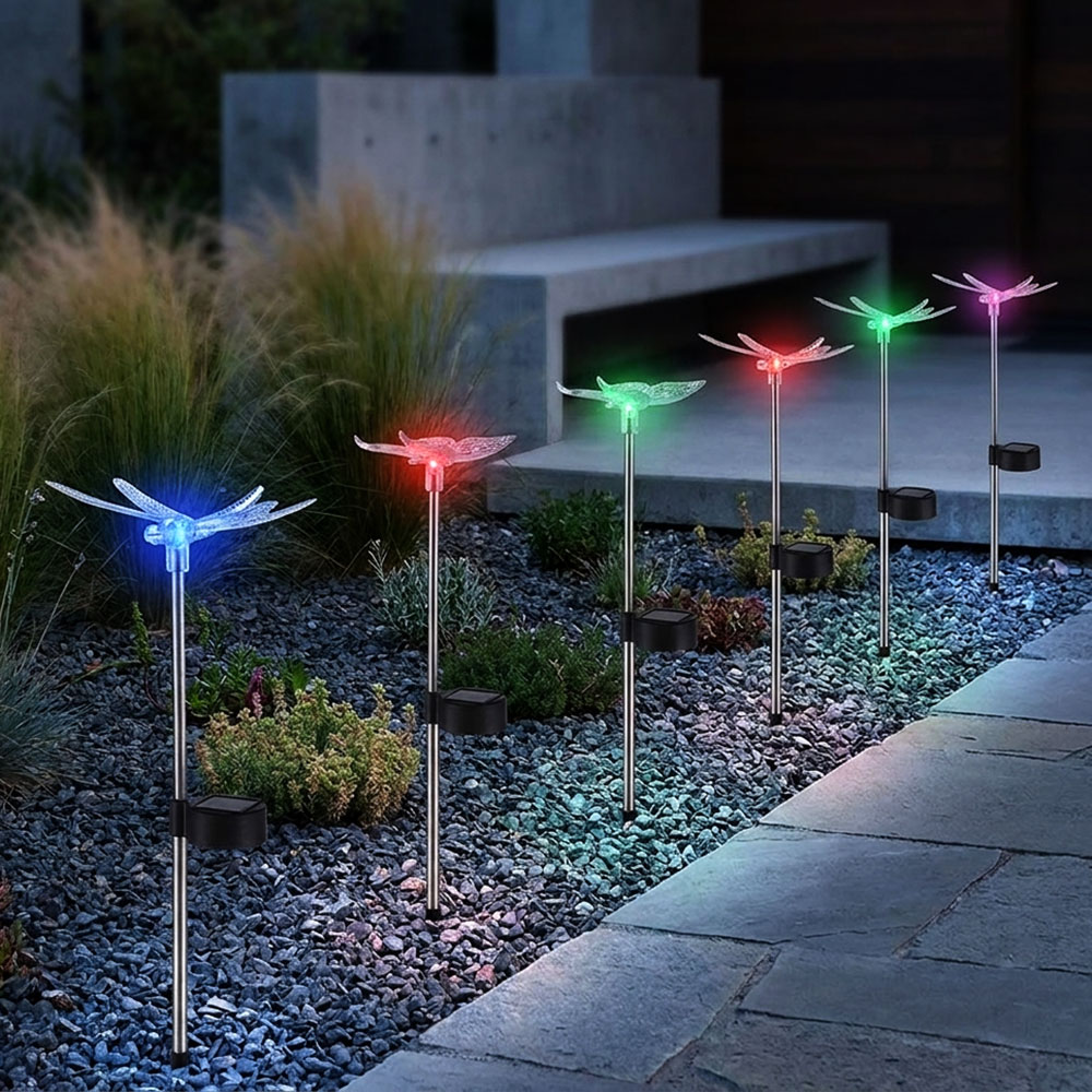 Solarlampe mit LED Leuchtmittel in Schmetterling Optik