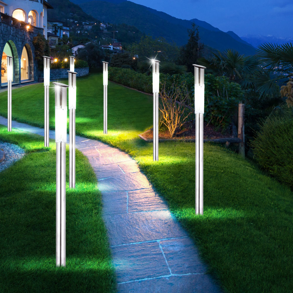 Moderne LED Solarleuchten für den Garten im 8er Set