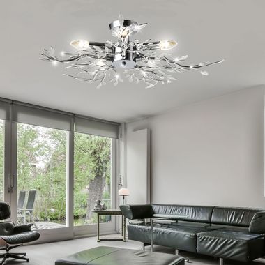 Elegante Deckenlampe mit verchromten Acrylblättern FLASH