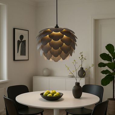 Lampa wisząca FILETTA, antracyt, stal, wzór liści, E27, wys. 110 cm