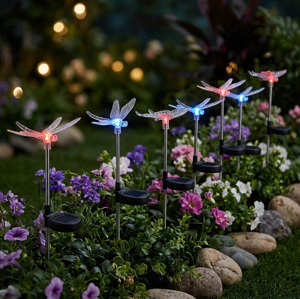 8x Solarlampen mit LED und Farbwechsler