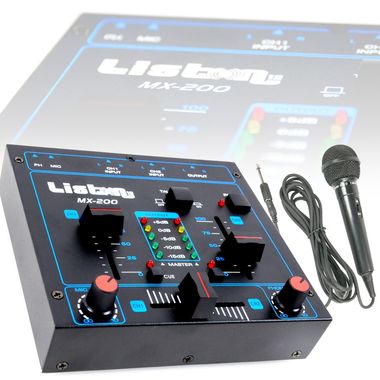 Table de mixage compacte 2 canaux avec microphone