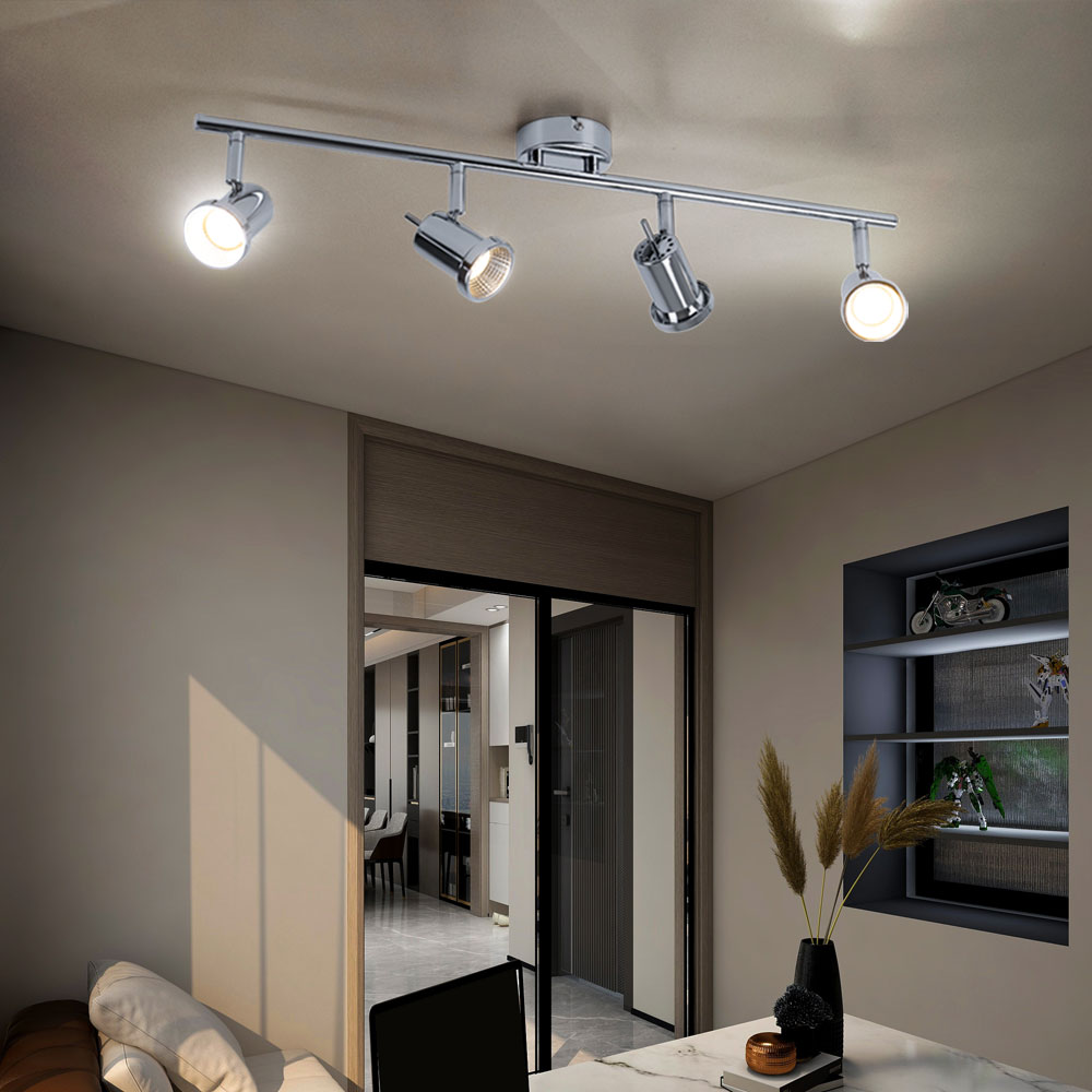 Flur Wohn Schlaf Bade Zimmer Beleuchtung drehbar Decken Leuchte Lampe weiß/Chrom