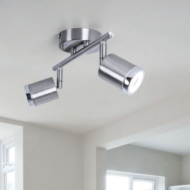 LED ceiling light, aluminium, movable spots