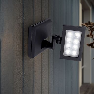 LED Wandstrahler, Aluminium anthrazit, beweglicher Spot, H 19,5 cm