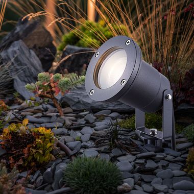 Außenlampe, Aluminium, Glas, klar, beweglich, Erdspitz, IP65