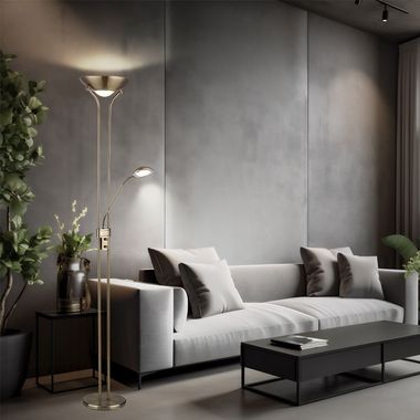 Lampadaire LED avec bras de lecture flexible LEONAS