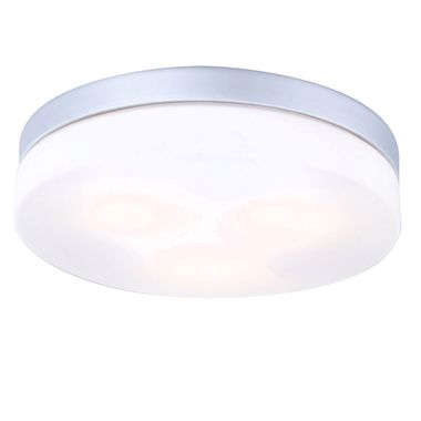 Plafoniera, IP44, vetro, opale, argento, D 30cm