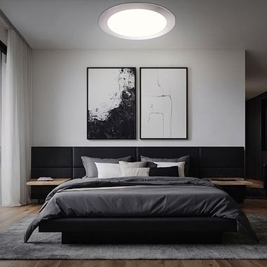 LED Einbaulampe, nickel-matt, opal, rund, D 17 cm
