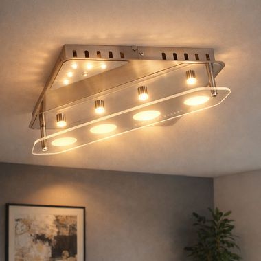 Lampada da soffitto LED di design in metallo e vetro SARRO