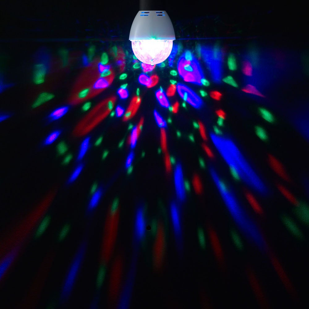 Rotierendes RGB LED Disco Leuchtmittel mit E27 Sockel