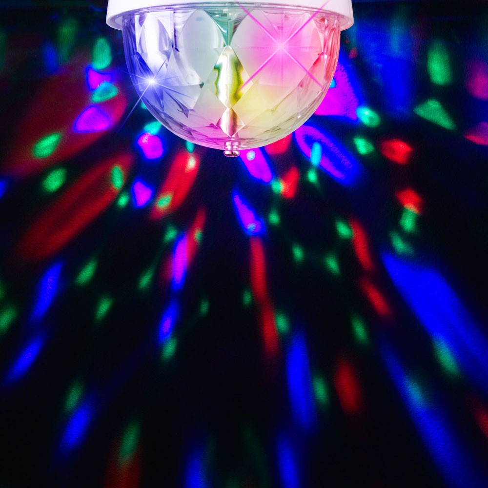Rotierendes RGB LED Disco Leuchtmittel mit E27 Sockel