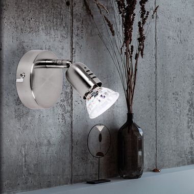 Faretto da parete a LED, spot mobile, cromato, LOONA