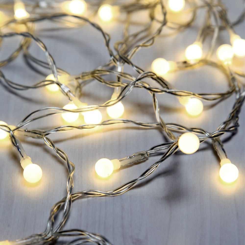 Lichterkette, Kugeln weiß, 100x LED, L 1290 cm, VENUTO