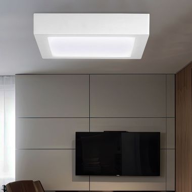 LED Deckenlampe, quadratisch, cremefarben, L 22,5cm