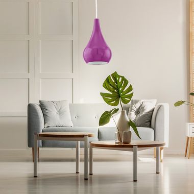 Lampa wisząca, fioletowa, wys. 110 cm, NIBBIA