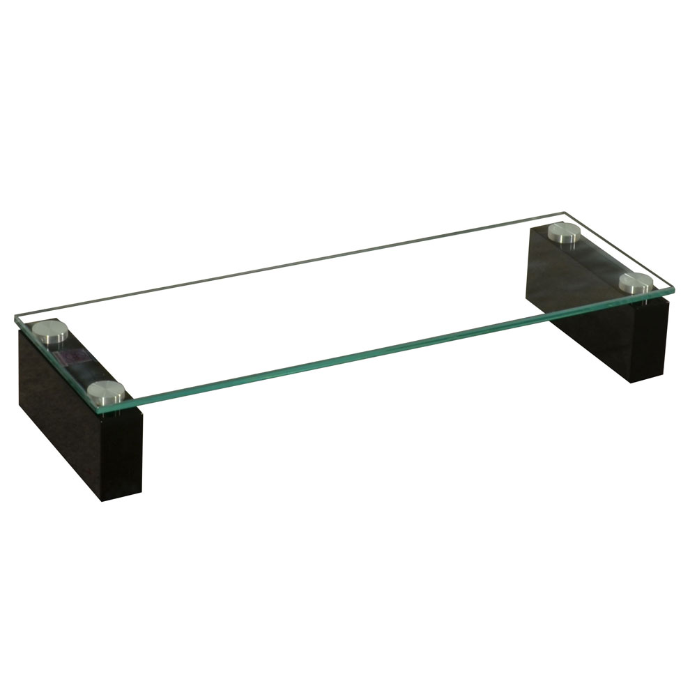 Glastisch, Bildschirm Erhöhung, Hartglas, MDF, H 10 cm