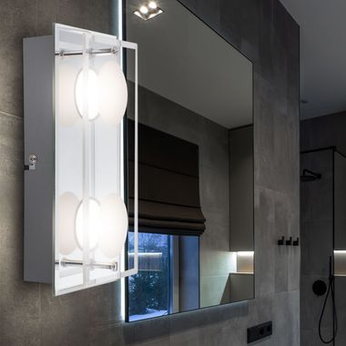 Applique LED, chrome, verre, L 24 cm, ALEXIA