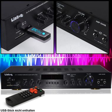 Récepteur MP3 avec USB SD Bluetooth et télécommande AMP2540B