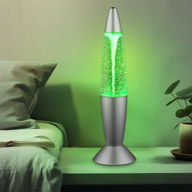 LED Lavalampe, Glitzer, Farbwechsel, Höhe 35,5 cm