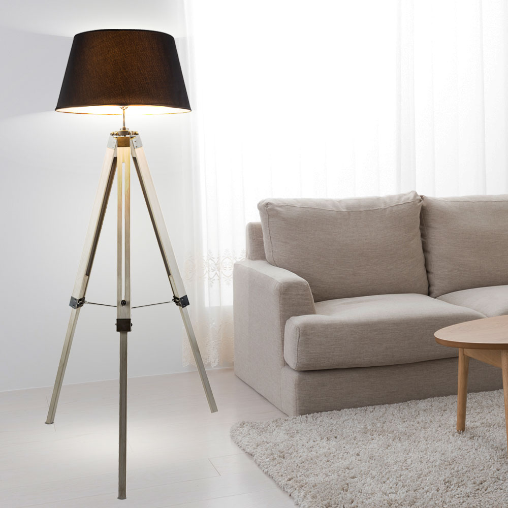 Etc-shop Stehlampe, Design Stehleuchte Verstellbar Wohnzimmer Beleuchtung Standleuchte Lampe Schwarz Rund Schirm Schwenkbar 5x E14 Bxh 30x210 Cm S061c0dm